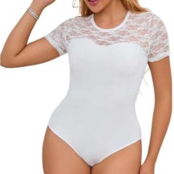 White Lace Women’s Bodysuit - Picture 1 of 6